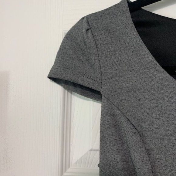 Charlotte Russe Exposed back Zip Grey Bow dress - Picture 3 of 7